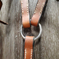 Hvy Thick Leather Headstall, Leather Covered Hvy Steel Bosal *vgc, mnr dirt, residue & stains
