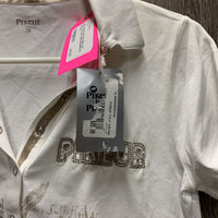 'Sarina' SS Polo Shirt, 1/4 Button Up *new, tags
