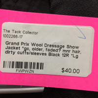 Wool Dressage Show Jacket *gc, older, faded? mnr hair, dirty cuffs/sleeves
