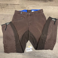 Full Seat Breeches *gc, faded, seam puckers, threads, older, unsticthed zip, pilly waist
