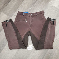 Full Seat Breeches *gc, faded, seam puckers, threads, older, unsticthed zip, pilly waist
