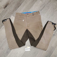 Full Seat Breeches *gc, faded, older, rubs, seam puckers, shrunk?, discolored spots, sm stains
