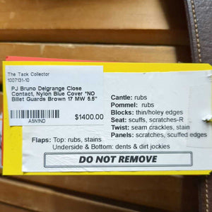 17 MW 5.5" PJ Bruno Delgrange Close Contact, Nylon Blue Cover *NO Billet Guards, Foam Panels, Med Front & Large Back Blocks, Flaps: 13"L x 12"W Serial #"02 1445 P17/3L AG