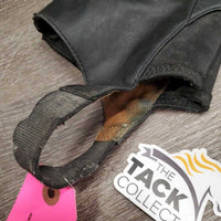 Pr Half Chaps, Back Zips *BOTH LEFTS *1 - XC *1 - fair, v.stretched elastic, pulled seam, mnr dirt, scrapes

