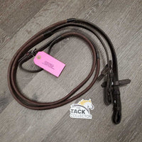 Pr Thick Rubber Reins *gc, trimmed ends, clean, film, resideu, rubs/thin spots, dry, stiff
