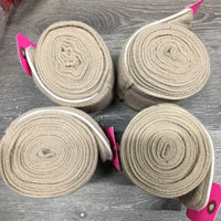 "Cobblestone" 4 Polo Wraps *vgc, clean, mnr hairy velcro, hair, stains & pilly edges
