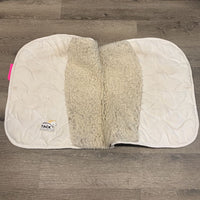 Wool Lined Quilt Dressage Saddle Pad *vgc, hair, clean, mnr dingy, cut tabs
