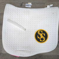 Quilt Dressage Saddle Pad "Sankey Saddles" *vgc, mnr hair, dirt & stains, rubs
