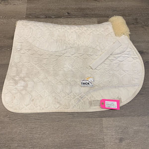 Quilt Dressage Saddle Pad , Wool *gc, clean, stains, dingy, puckers, chrunk? mnr stiff, rubs/pills