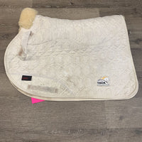 Quilt Dressage Saddle Pad , Wool *gc, clean, stains, dingy, puckers, chrunk? mnr stiff, rubs/pills
