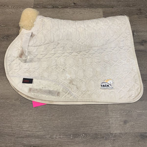 Quilt Dressage Saddle Pad , Wool *gc, clean, stains, dingy, puckers, chrunk? mnr stiff, rubs/pills