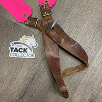 Smooth Thick Leather Western Spur Straps *fair/gc, stains, dirt, dents, twist, creases, mnr chews
