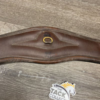 Padded Anatomical Girth, x2 els, center D Ring *fair/gc, dirty, film, stains, v.creased & folded, v.rubbed & fraying els, older
