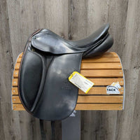 16.5 XW *6.75" Stubben Juventus Dressage Saddle, Lg Front Blocks, Wool Flocking, Rear Gusset Panels, Flaps: 15" W x 11" Serial # XW 8840302
