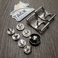 7 - Metal Fancy Conchos - Chicago Screws & 2 Conway Buckles *xc
