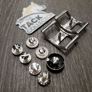 7 - Metal Fancy Conchos - Chicago Screws & 2 Conway Buckles *xc