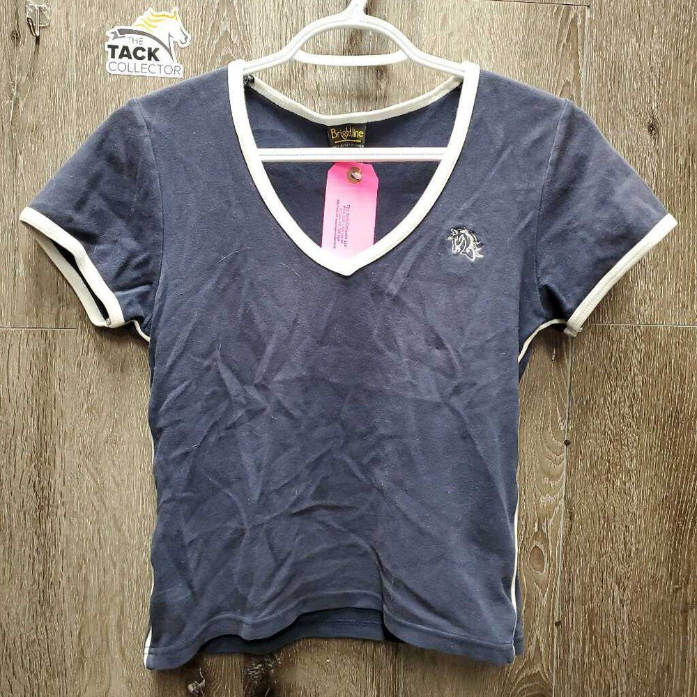 SS V Neck T Shirt *gc, hair, faded, mnr stains, pits?