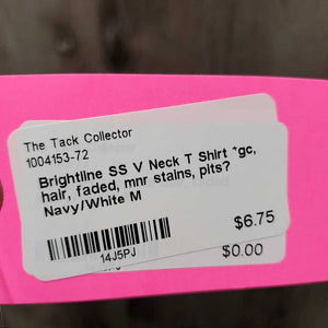 SS V Neck T Shirt *gc, hair, faded, mnr stains, pits?