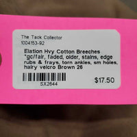 Hvy Cotton Breeches *gc/fair, faded, older, stains, edge rubs & frays, torn ankles, sm holes, hairy velcro
