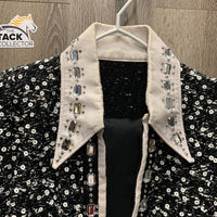 Western Showmanship Jacket, Pants, Bling *gc, older, snags, pilly, dingy, missing bling, stains
