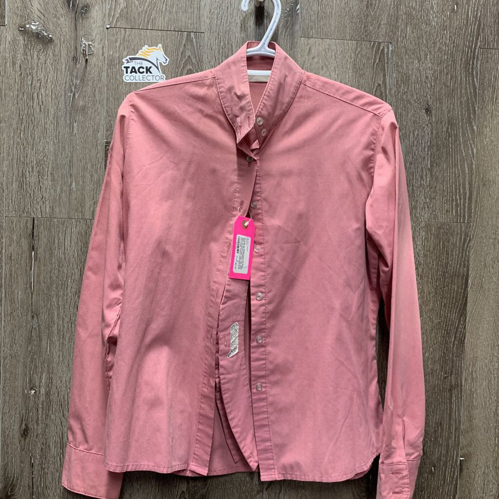 LS Show Shirt, 2x Button Collars *fair, older, seam puckers, pills, rubs, mnr pits, mnr snags, collars: embroidered & stains