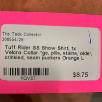 SS Show Shirt, 1x Velcro Collar *gc, pills, stains, older, crinkled, seam puckers
