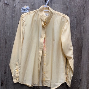 LS Show Shirt, 2x Button Collars *gc, missing & loose buttons, older, seam puckers, 1 embroidered collar