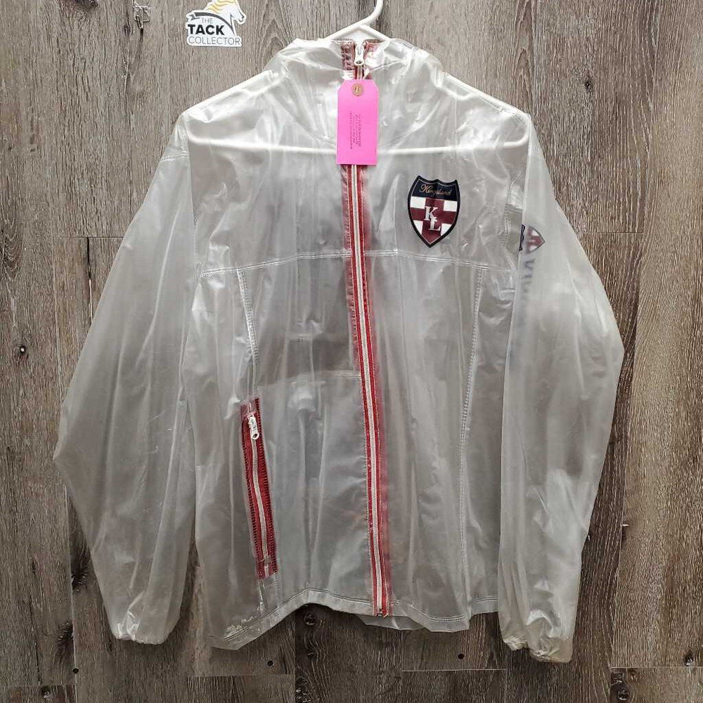 Clear Vinyl Rain Jacket hood zipper gc dirt stains residue The Tack Collector