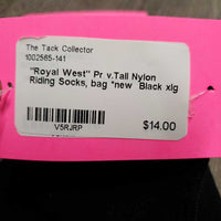 "Royal West" Pr v.Tall Nylon Riding Socks, bag *new