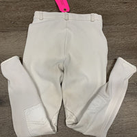 JUNIORS Ribbed Breeches *gc/fair, older, v.pulled & frayed seat seam, dingy, stains, hairy velcro
