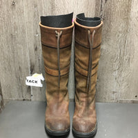 Pr Tall Country Boots *gc, stains, edge rubs, scratches, scuffs, dirt, v.curled insoles
