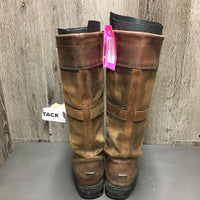 Pr Tall Country Boots *gc, stains, edge rubs, scratches, scuffs, dirt, v.curled insoles
