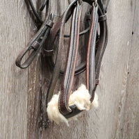 Rsd FS Figure 8 Bridle *No Reins, vgc, mnr dirt, rubs, hair, stiff, residue, older, dry, faded
