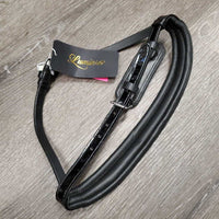 Wide Padded Patent Leather Monocrown Dressage Noseband, Chin Pad, Bling Edges, 2x buckles tag *new, mnr dust & dirty edge
