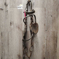 Vintage - Antique DRAFT Driving Bridle, Loose Ring Bit *gc/fair, dry, rubs, rust, rusted, dirt
