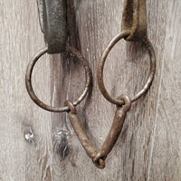 Vintage - Antique DRAFT Driving Bridle, Loose Ring Bit *gc/fair, dry, rubs, rust, rusted, dirt
