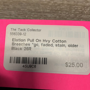 Pull On Hvy Cotton Breeches *gc, faded, stain, older