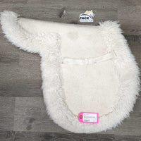 Fitted Long Fleece Hunter Saddle Pad *gc, clean, stained, hair, clumpy, older
