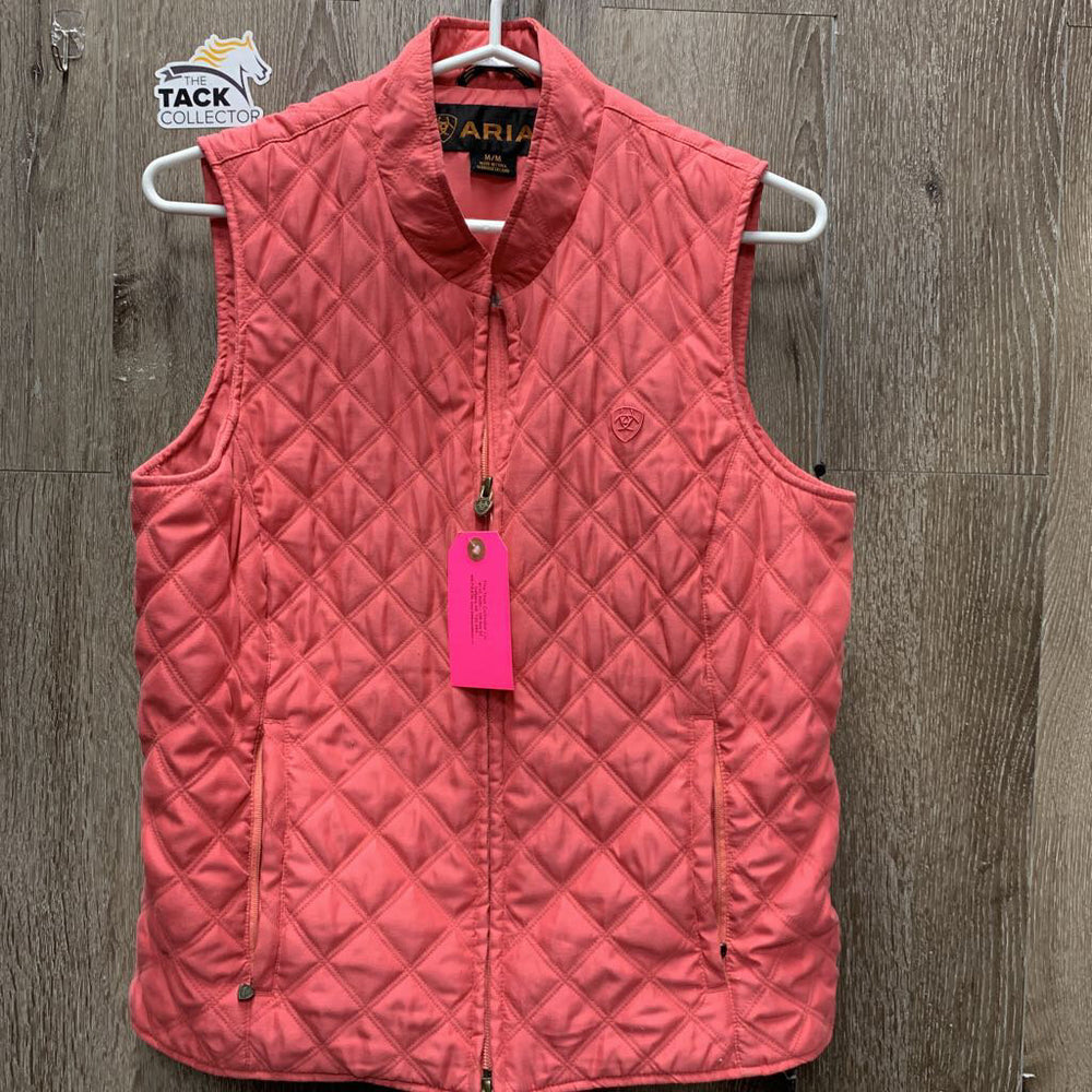 Quilt Vest, Zipper *vgc, clean, older, puckers, linty