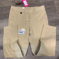 Hvy Cotton Pull On Breeches *gc, hair, older, seam puckers, older
