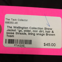 Show Jacket *gc, older, mnr dirt, hair & loose threads, lining snags