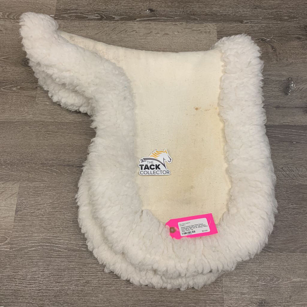 Fitted Cotton Top Thick Fleece Dressage Saddle Pad *vgc, stains, mnr hair & dirt, thin & clumpy fleece, older