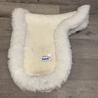 Fitted Cotton Top Thick Fleece Dressage Saddle Pad *vgc, stains, mnr hair & dirt, thin & clumpy fleece, older
