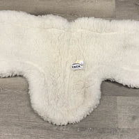 Fitted Cotton Top Thick Fleece Dressage Saddle Pad *vgc, stains, mnr hair & dirt, thin & clumpy fleece, older