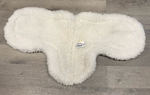 Fitted Cotton Top Thick Fleece Dressage Saddle Pad *vgc, stains, mnr hair & dirt, thin & clumpy fleece, older