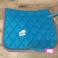 Thick Quilt Jumper Saddle Pad, piping *gc/fair, holey & thin edges, stains, faded, edge rubs/pills
