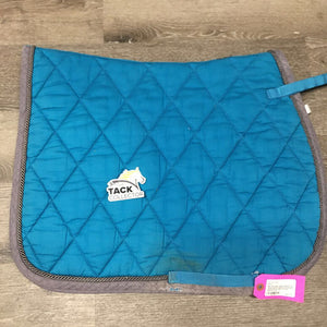 Thick Quilt Jumper Saddle Pad, piping *gc/fair, holey & thin edges, stains, faded, edge rubs/pills