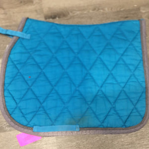 Thick Quilt Jumper Saddle Pad, piping *gc/fair, holey & thin edges, stains, faded, edge rubs/pills