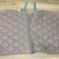 Thick Quilt Jumper Saddle Pad, piping *gc/fair, holey & thin edges, stains, faded, edge rubs/pills
