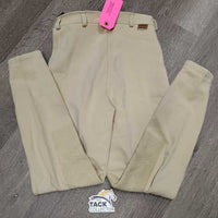 Hvy Cotton Breeches *gc/fair, older, pills, rubs, undone stitching, stretched waist
